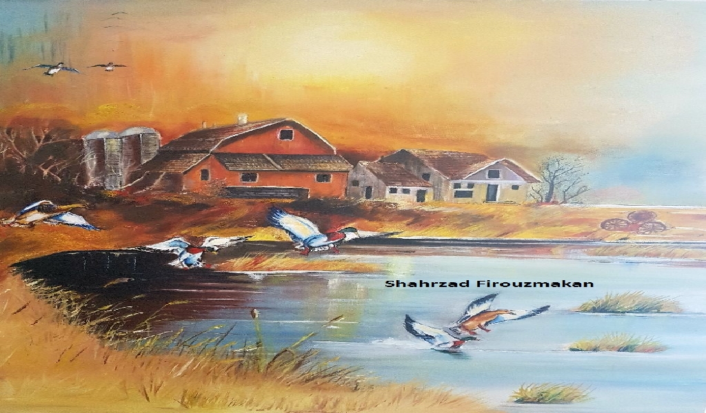 beautiful country oil painting