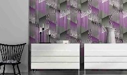 Stylish violet gray colored waterproof wallpaper